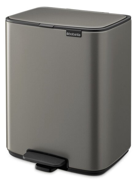 Šedý nášlapný ocelový odpadkový koš 12 l Bo – Brabantia
