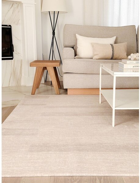 Béžový vlněný koberec 133x190 cm Agnus Brush Lines – Agnella