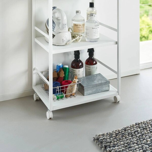 Bílý kovový pojízdný regál 42x84,5x32 cm Tower – YAMAZAKI