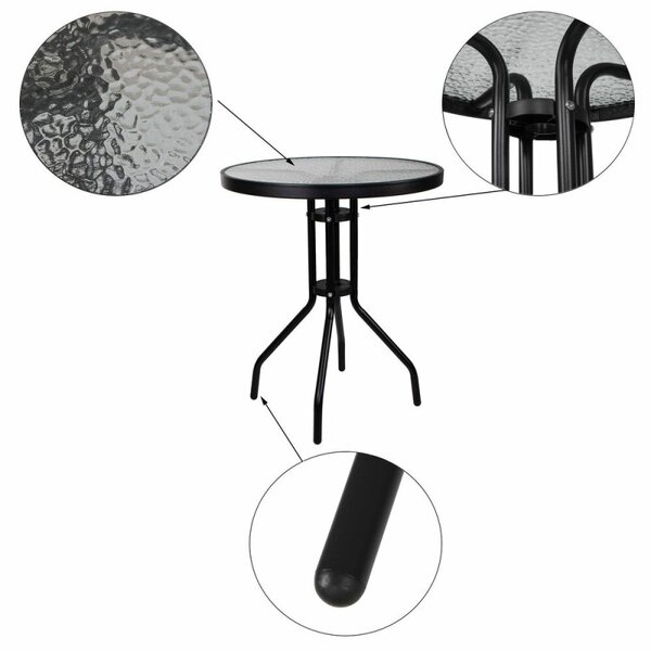 Zahradní stolek 60 cm SPRINGOS BISTRO GF1010 černý