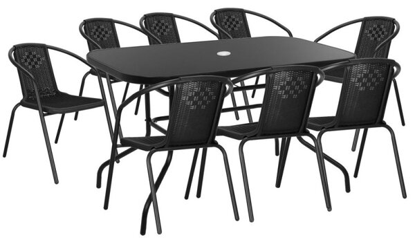 Zahradní stůl 140x80 cm SPRINGOS TOSCANA GF0081 černý