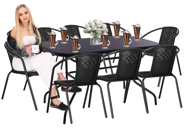 Zahradní stůl 140x80 cm SPRINGOS TOSCANA GF0081 černý