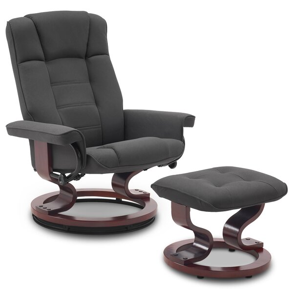 MCombo polohovací křeslo s taburetem, otoné TV křeslo s funkcí polohování o 360°, TV křeslo, moderní polohovací křeslo do obývacího pokoje, Imitace ke, 9019MB
