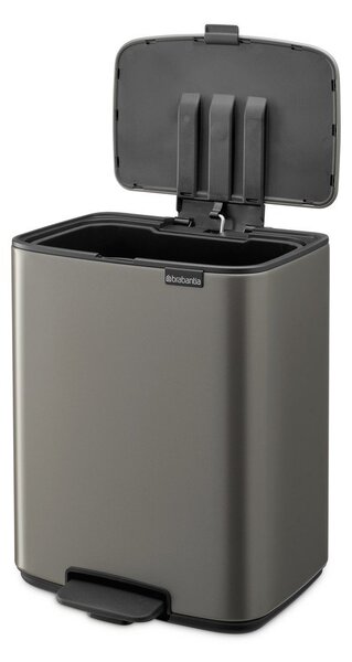 Šedý nášlapný ocelový odpadkový koš 12 l Bo – Brabantia