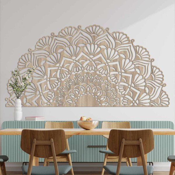 Moderní poloviční dřevěná mandala na zeď | MENSIS: HDF - Javor 25 x 50 cm 4494-96230 HDF0371