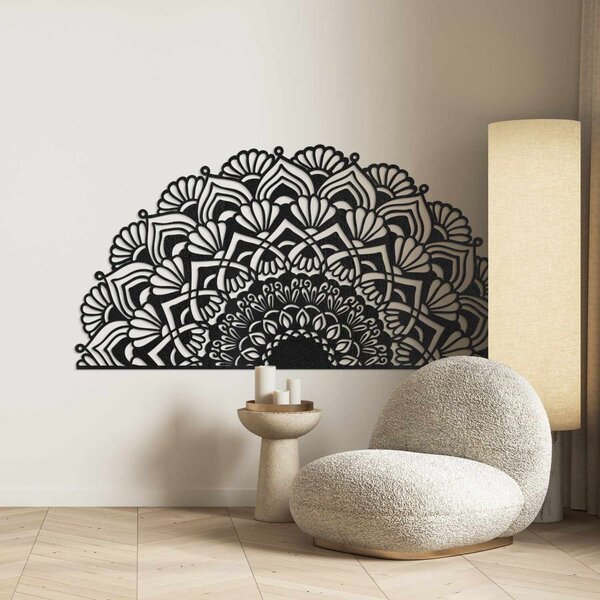Moderní poloviční dřevěná mandala na zeď | MENSIS: HDF - Javor 25 x 50 cm 4494-96230 HDF0371