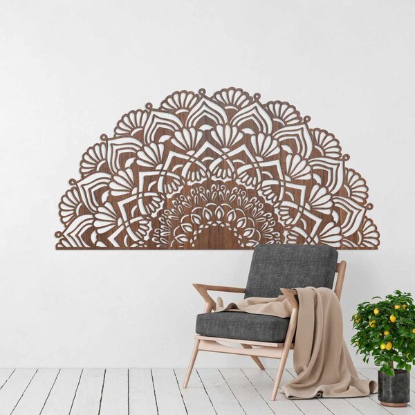 Moderní poloviční dřevěná mandala na zeď | MENSIS: HDF - Javor 25 x 50 cm 4494-96230 HDF0371