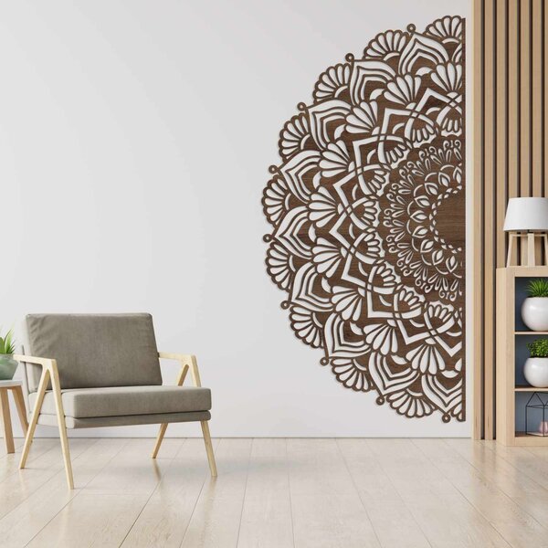 Moderní poloviční dřevěná mandala na zeď | MENSIS: HDF - Javor 25 x 50 cm 4494-96230 HDF0371