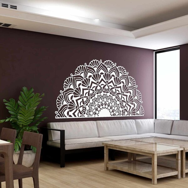 Moderní poloviční dřevěná mandala na zeď | MENSIS: HDF - Javor 25 x 50 cm 4494-96230 HDF0371