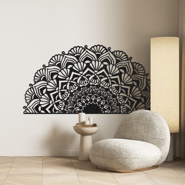 Moderní poloviční dřevěná mandala na zeď | MENSIS: HDF - Javor 25 x 50 cm 4494-96230 HDF0371