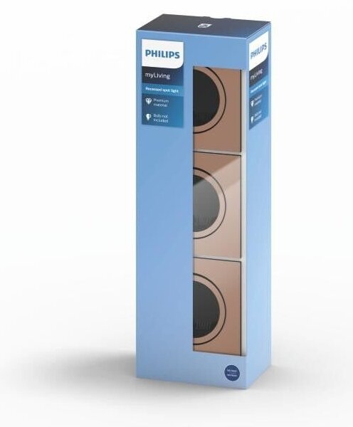 PH 50403/05/PN AKCE - Sada 3 ks podhledových svítidel Philips DONEGAL GU10 měděné - PHILIPS SVÍTIDLA