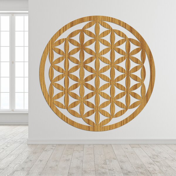 Elegantní vyřezávaná dřevěná mandala dřeví na zeď - FLORUM: HDF - Javor 20 cm 4667-109964 HDF0166-akcia20