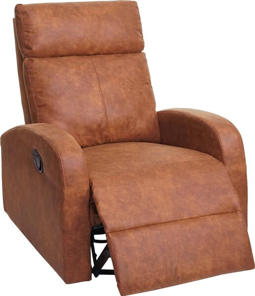 TV křeslo HWC-A54 Premium, relaxaní křeslo houpací funkce, otoné Látka/textil imitace semie