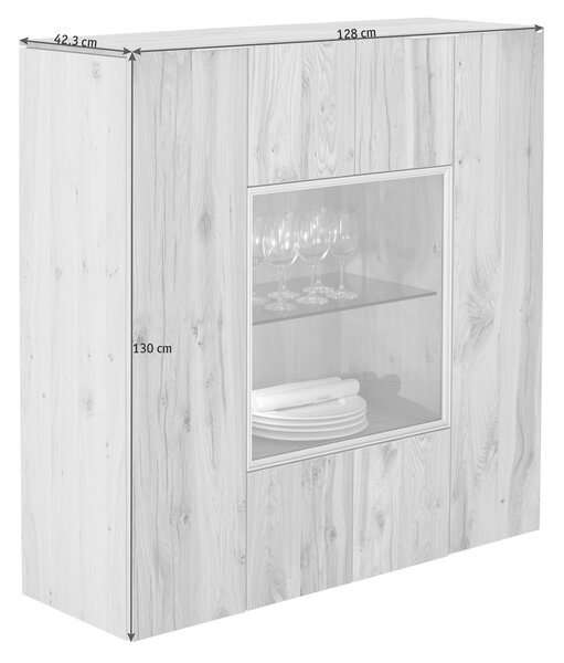 VYSOKÁ KOMODA, staré dřevo, dub, barvy dubu, 128/130/42,3 cm Voglauer - Vysoké komody