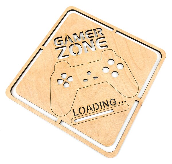 Dřevěná nástěnná dekorace Gamer Zone