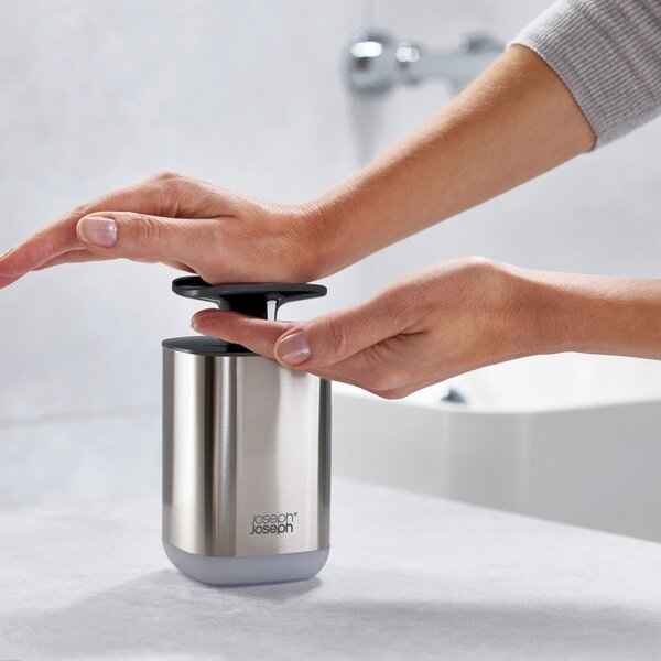 Dávkovač mýdla z nerezové oceli v leskle stříbrné barvě 250 ml Presto Steel – Joseph Joseph