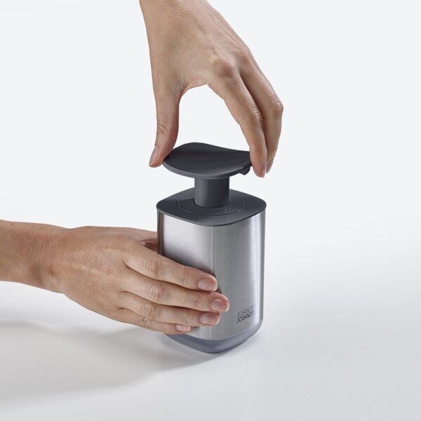 Dávkovač mýdla z nerezové oceli v leskle stříbrné barvě 250 ml Presto Steel – Joseph Joseph