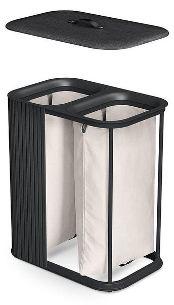 Černý bambusový koš na prádlo 2x45 l Tota Luxe – Joseph Joseph