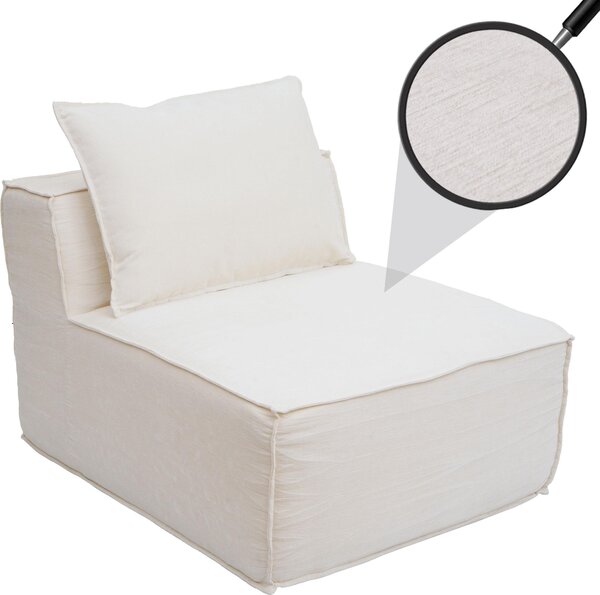 Křeslo/písluenství k pohovce HWC-O54, lounge chair alounné křeslo stední ást, látka/textil (300g/m²) 63x75x97cm krémová