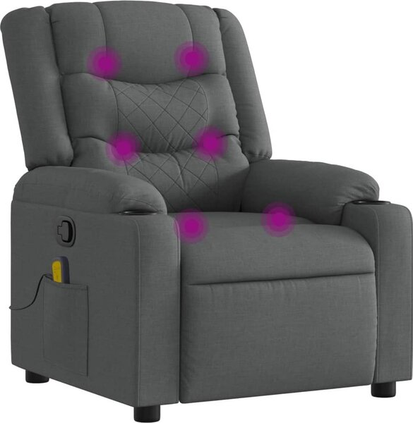 Masání polohovací křeslo tmav edé textil