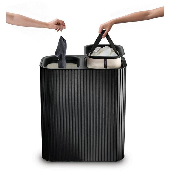 Černý bambusový koš na prádlo 2x45 l Tota Luxe – Joseph Joseph