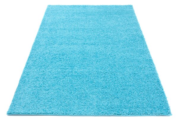 Makro Abra Kusový koberec shaggy TOKYO 6365A Jednobarevný modrý Rozměr: 70x200 cm