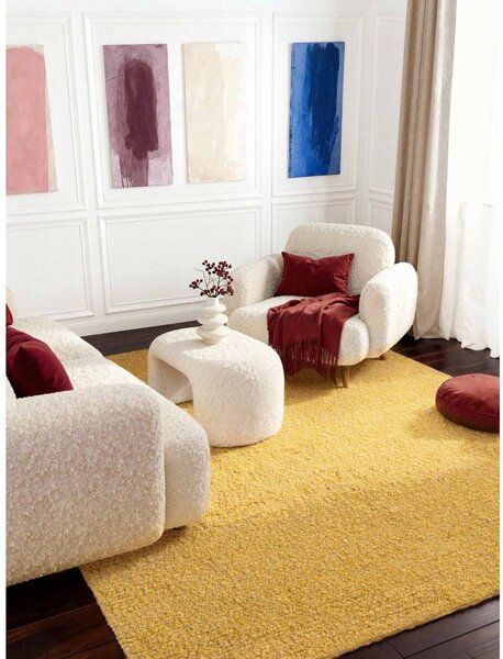 Žlutý ručně tkaný koberec z materiálu bouclé 120x170 cm Notting Hill Portobello – Ted Baker