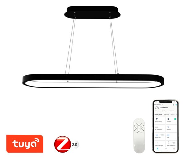 Immax NEO HIPODROMO Smart závěsné svítidlo 120x30cm 66W černé Zigbee 3.0