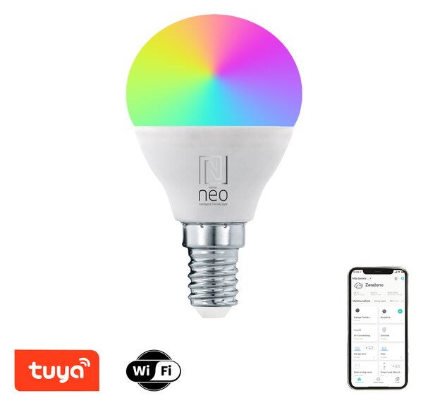Immax NEO LITE Smart žárovka LED E14 6W RGB+CCT barevná a bílá, stmívatelná, WiFi, P45