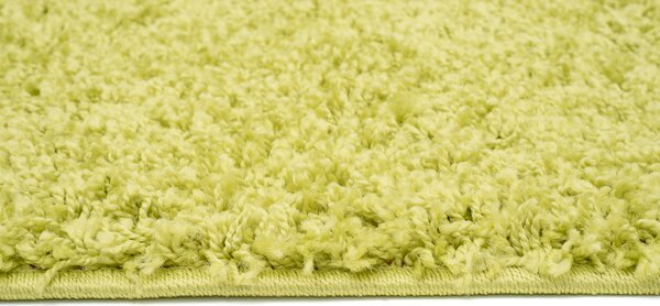 Makro Abra Kusový koberec shaggy TOKYO 6365A Jednobarevný světle zelený Rozměr: 80x200 cm