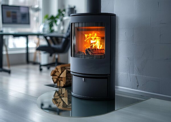 Půloválné sklo před krb Barva moře ppkpon-cc2c515a