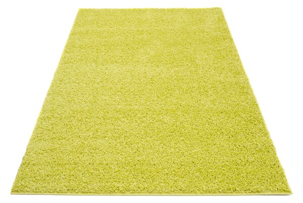 Makro Abra Kusový koberec shaggy TOKYO 6365A Jednobarevný světle zelený Rozměr: 80x200 cm