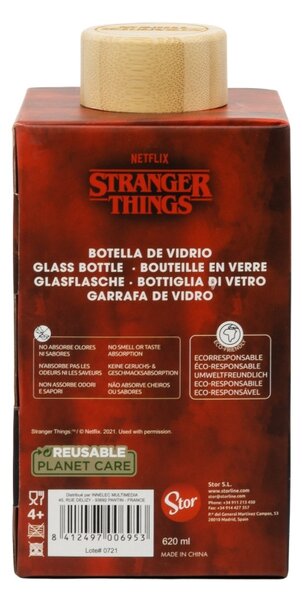 Skleněná lahev na vodu, 620ml, Stor, Stranger Things