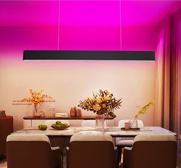 Immax NEO MILANO Smart závěsné lineární svítidlo 120cm, CCT 40W/RGB 18W, bílé Zigbee 3.0