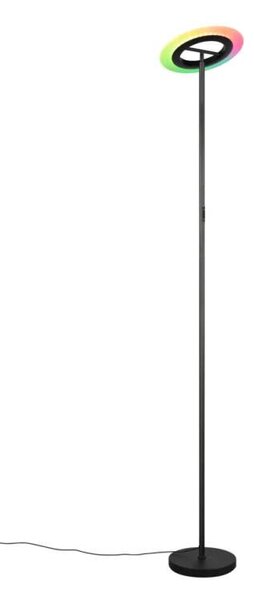 Trio Leuchten R43411132 SAMBA - LED stojací černá lampa stmívatelná s RGB světlem, dálkové ovládání, LED 16,5W, 2700-6500K + RGB, 175cm (Stojací lampa stmívatelná ovladačem)