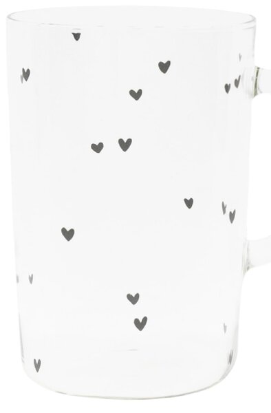 Vysoký skleněný hrnek Hearts 400 ml