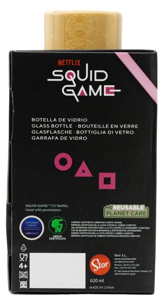 Skleněná lahev na vodu, 620ml, Stor, Squid game
