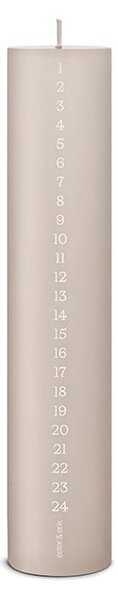 Adventní svíčka Kalenderlys Ø 5 cm – 22 Linen Grey