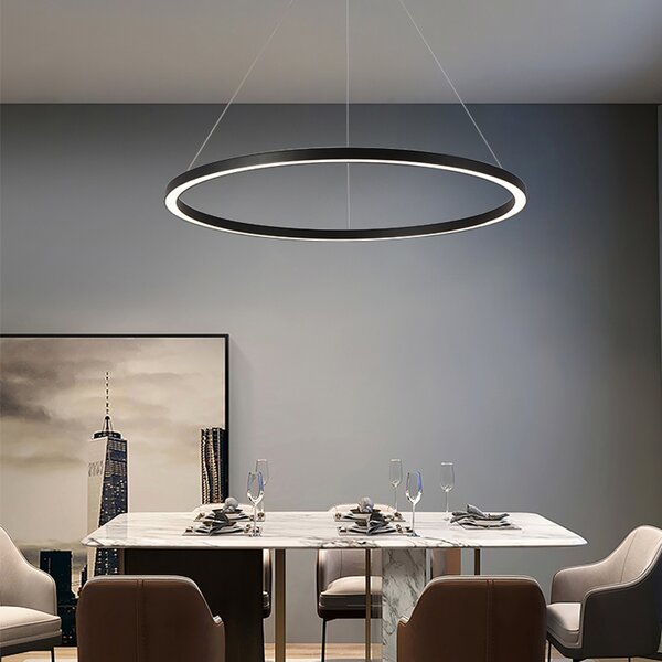 Immax NEO FINO Smart závěsné svítidlo 1 kruh, 80cm, 60W, černé, Zigbee 3.0