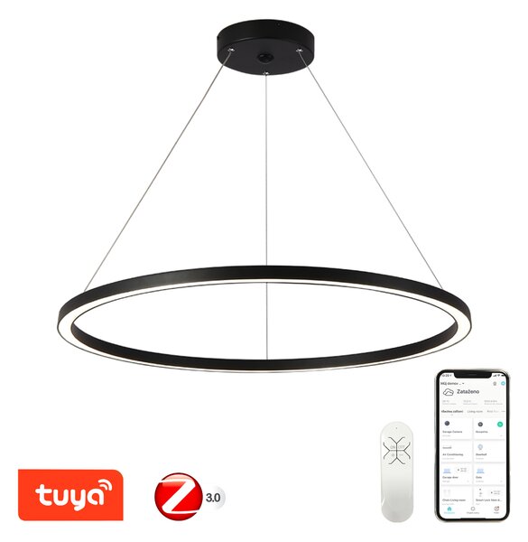 Immax NEO FINO Smart závěsné svítidlo 1 kruh, 80cm, 60W, černé, Zigbee 3.0
