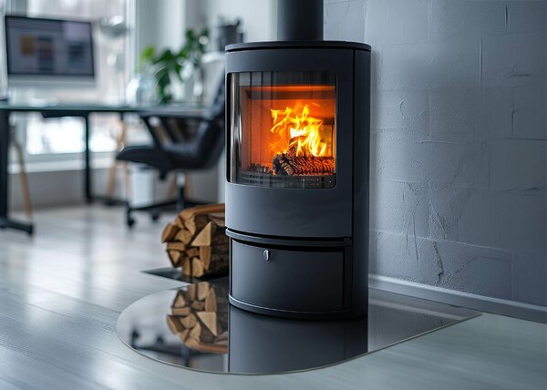 Půloválné sklo před krb Barva: Tmavě modrá ppkpon-cc556171
