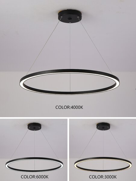 Immax NEO FINO Smart závěsné svítidlo 1 kruh, 80cm, 60W, černé, Zigbee 3.0
