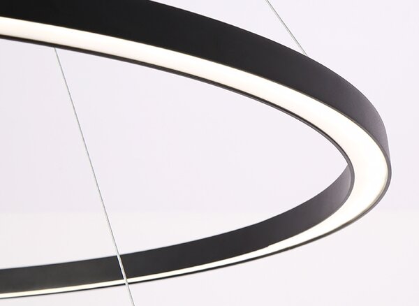Immax NEO FINO Smart závěsné svítidlo 2 kruhy, 60+80cm, 93W, černé, Zigbee 3.0