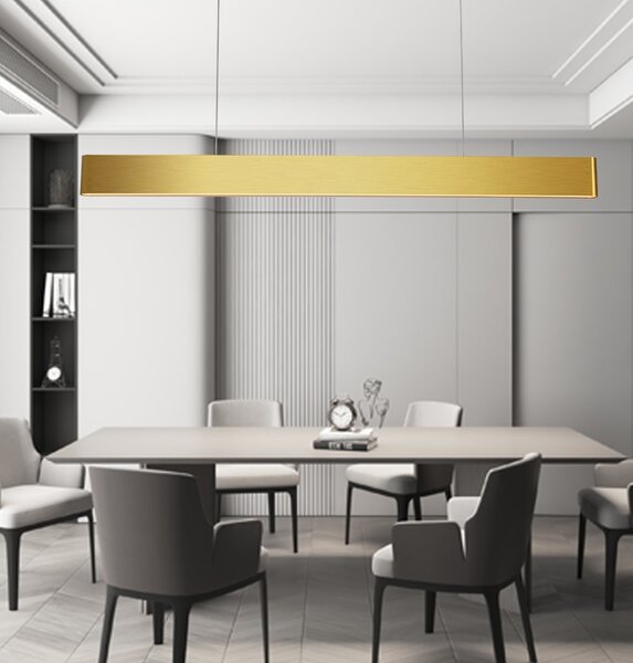 Immax NEO MILANO Smart závěsné lineární svítidlo 120cm, CCT 40W/RGB 18W, zlaté Zigbee 3.0