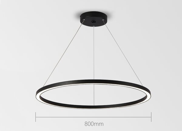 Immax NEO FINO Smart závěsné svítidlo 1 kruh, 80cm, 60W, černé, Zigbee 3.0