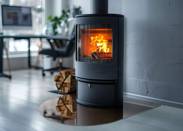 Půloválná podložka pod krbová kamna Barva Hnědá ppkpon-cc533f38