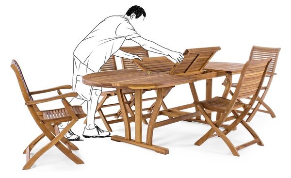 Dřevěná zahradní židle v přírodní barvě Noemi – Bizzotto