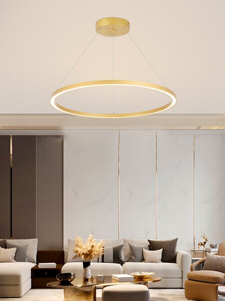 Immax NEO FINO Smart závěsné svítidlo 1 kruh, 80cm, 60W, zlaté, Zigbee 3.0
