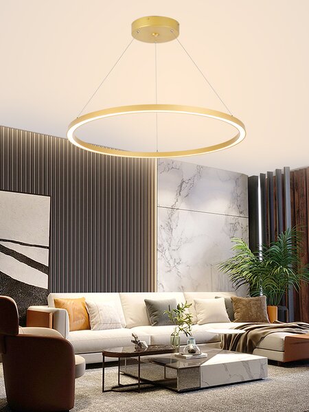 Immax NEO FINO Smart závěsné svítidlo 1 kruh, 80cm, 60W, zlaté, Zigbee 3.0