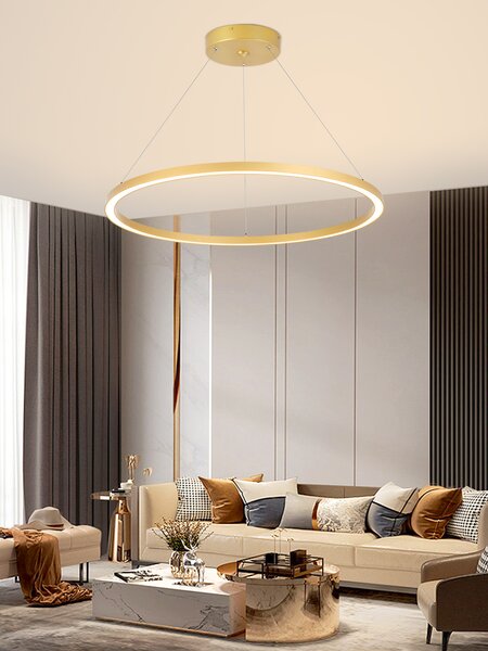 Immax NEO FINO Smart závěsné svítidlo 1 kruh, 80cm, 60W, zlaté, Zigbee 3.0